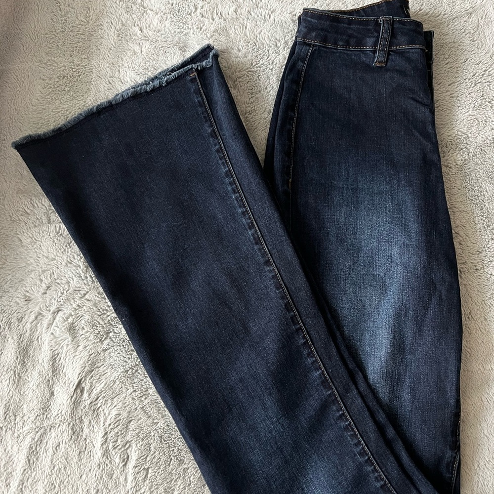 SHEIN Dark Blue Flare Jeans